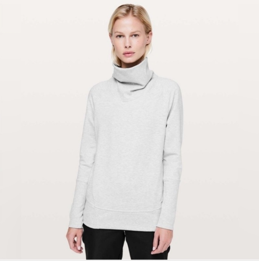 Lululemon High Lines Pullover Sweatshirt Heathered Gray Modal Size 4